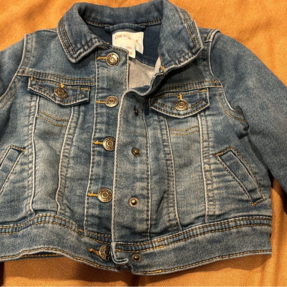 Cat & Jack Blue Jean Jacket Cropped Design